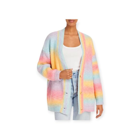 BLANKNYC I Hope So Multicolored Rainbow Pastel Dreamy Romantic Cardigan XL EUC - Picture 15 of 15